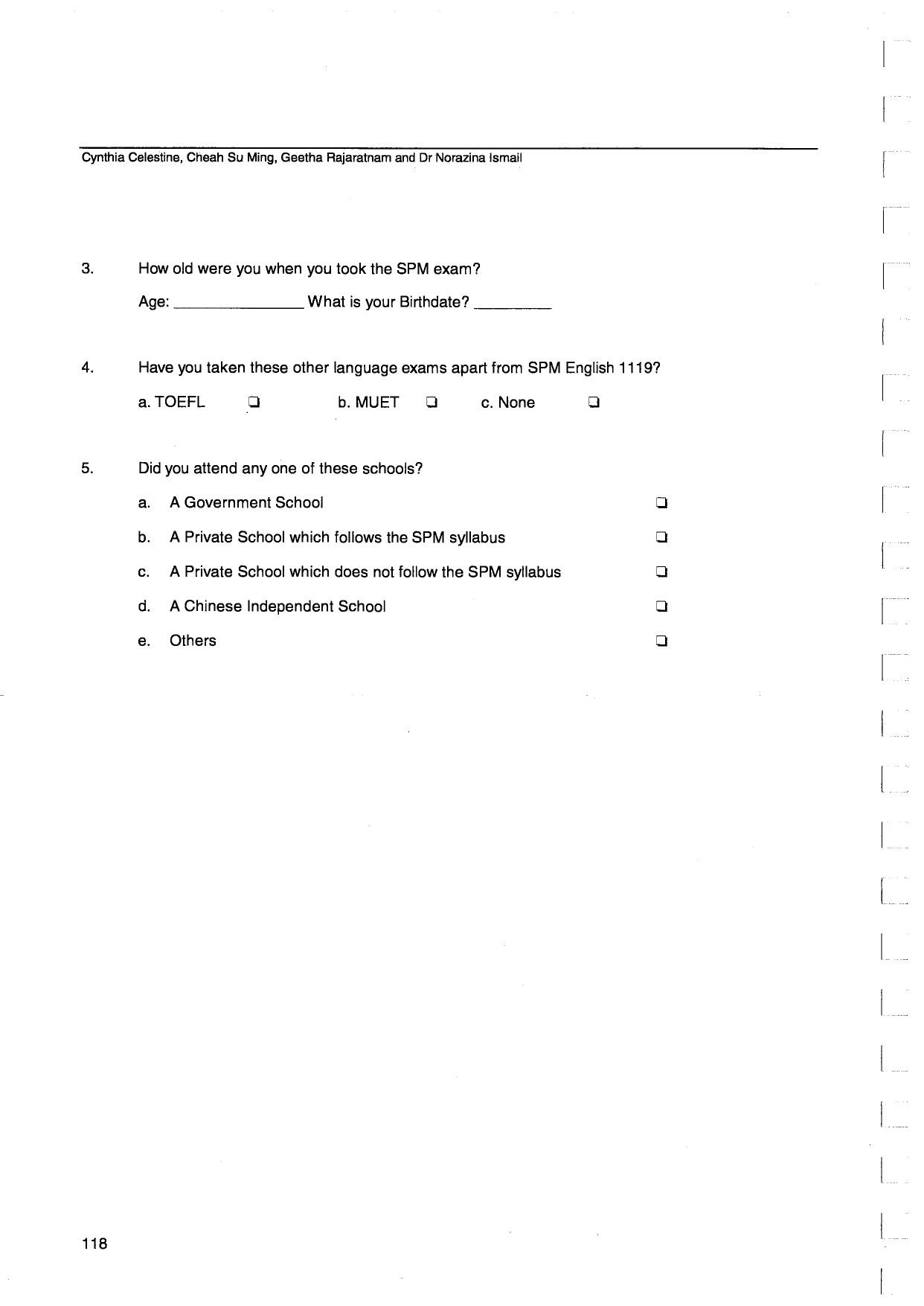 Questionnaire page 2