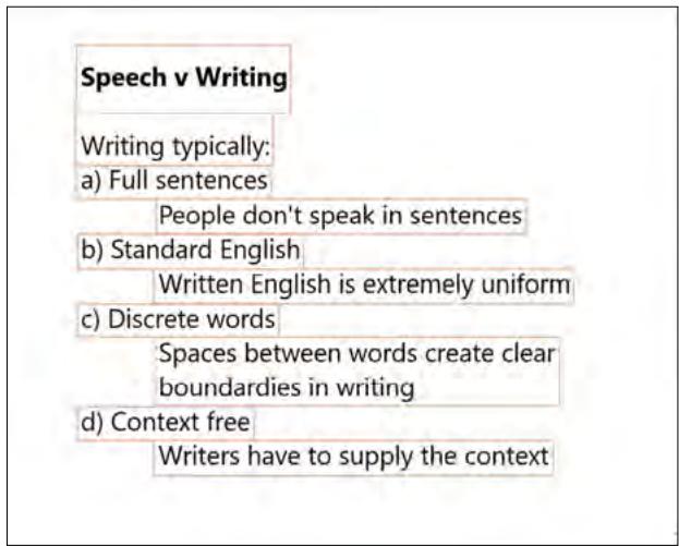 Figure 5: Lecture C, Topic Heading + Summary condition with Interest Areas outlined in orange